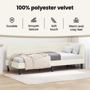 vidaXL Sarokágy keret fejtámlával Krém 100 cm x 200 cm Bársony