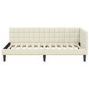 vidaXL Sarokágy keret fejtámlával Krém 100 cm x 200 cm Bársony