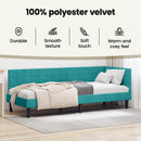 vidaXL Sarokágy keret fejtámlával Türkiz 100 cm x 200 cm Bársony