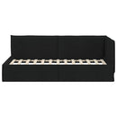 vidaXL Sarokágy keret fejtámlával Fekete 90 x 200 cm szövet