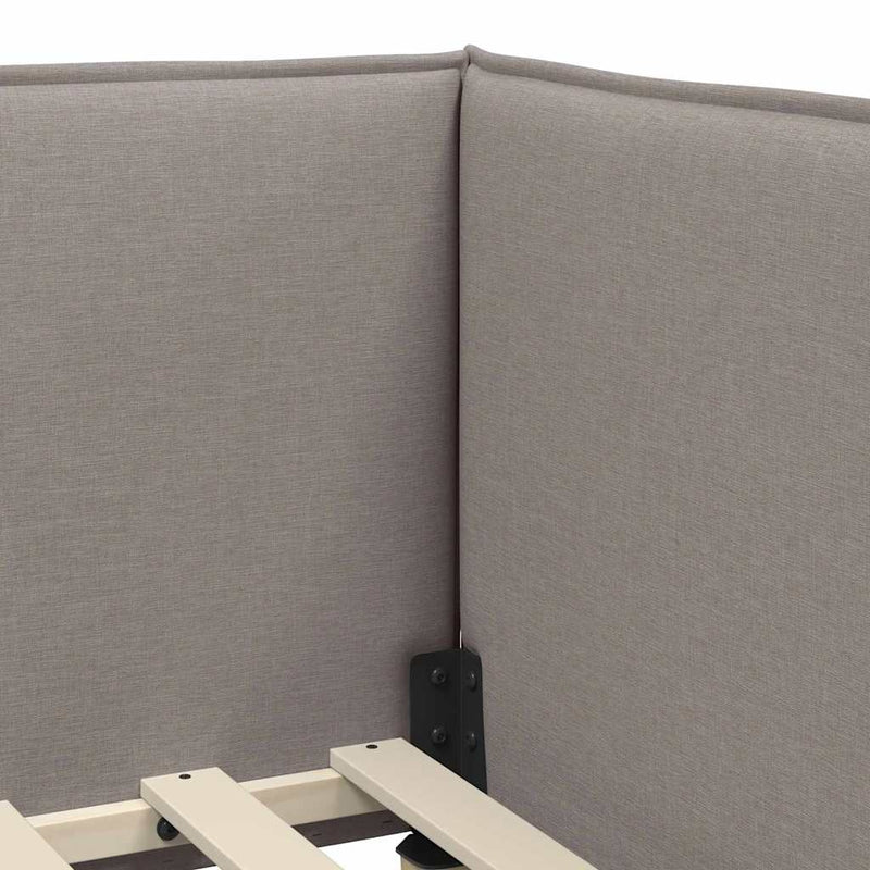 vidaXL Sarokágy keret fejtámlával Tópszínű 100 cm x 200 cm szövet