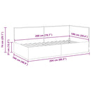 vidaXL Sarokágy keret fejtámlával Tópszínű 100 cm x 200 cm szövet