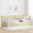 vidaXL Sarokágy keret Krém 100 x 200 cm szövet