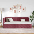 vidaXL Sarokágy keret Bordó 80 x 200 cm szövet