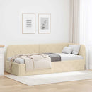 vidaXL Sarokágy keret Krém 80 x 200 cm szövet
