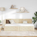 vidaXL Sarokágy keret Krém 80 x 200 cm szövet