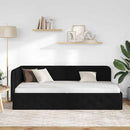 vidaXL Sarokágy keret Fekete 90 x 190 cm szövet