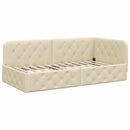 vidaXL Sarokágy keret Krém 90 x 190 cm szövet