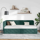 vidaXL Sarokágy keret Sötétzöld 90 x 200 cm szövet