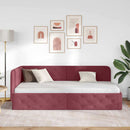 vidaXL Sarokágy keret Bordó 100 x 200 cm szövet