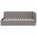 vidaXL Sarokágy keret Tópszínű 100 x 200 cm szövet