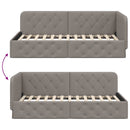 vidaXL Sarokágy keret Tópszínű 100 x 200 cm szövet