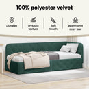 vidaXL Sarokágy keret Sötétzöld 80 x 200 cm Bársony
