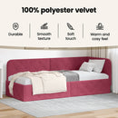 vidaXL Sarokágy keret Bordó 80 x 200 cm Bársony