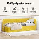vidaXL Sarokágy keret Sárga 80 x 200 cm Bársony