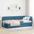 vidaXL Sarokágy keret Kék 90 x 190 cm Bársony