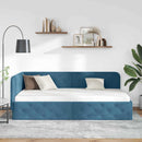 vidaXL Sarokágy keret Kék 90 x 190 cm Bársony