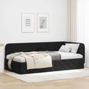 vidaXL Sarokágy keret Fekete 90 x 190 cm Bársony