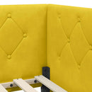 vidaXL Sarokágy keret Sárga 90 x 190 cm Bársony