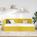 vidaXL Sarokágy keret Sárga 90 x 190 cm Bársony
