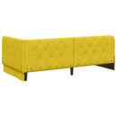 vidaXL Sarokágy keret Sárga 90 x 200 cm Bársony