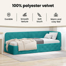 vidaXL Sarokágy keret Türkiz 90 x 200 cm Bársony