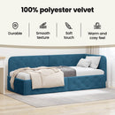 vidaXL Sarokágy keret Kék 100 x 200 cm Bársony