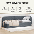 vidaXL Sarokágy keret Sötétszürke 100 x 200 cm Bársony