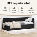 vidaXL Sarokágy keret Fekete 100 x 200 cm Bársony