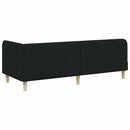 vidaXL Sarokágy keret Fekete 80 x 200 cm szövet