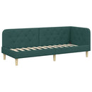 vidaXL Sarokágy keret Sötétzöld 80 x 200 cm szövet