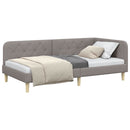 vidaXL Sarokágy keret Tópszínű 90 x 190 cm szövet