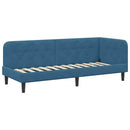 vidaXL Sarokágy keret Kék 80 x 200 cm Bársony