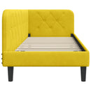 vidaXL Sarokágy keret Sárga 80 x 200 cm Bársony