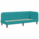 vidaXL Sarokágy keret Türkiz 80 x 200 cm Bársony