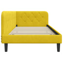 vidaXL Sarokágy keret Sárga 90 x 200 cm Bársony