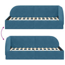 vidaXL Sarokágy keret fejtámlával Kék 80 cm x 200 cm Bársony
