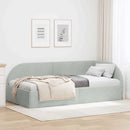vidaXL Sarokágy keret fejtámlával Világosszürke 80 cm x 200 cm Bársony