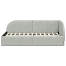 vidaXL Sarokágy keret fejtámlával Világosszürke 80 cm x 200 cm Bársony