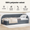 vidaXL Sarokágy keret fejtámlával Sötétszürke 80 cm x 200 cm Bársony
