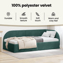 vidaXL Sarokágy keret fejtámlával Sötétzöld 80 cm x 200 cm Bársony