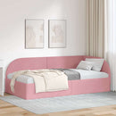 vidaXL Sarokágy keret fejtámlával Rózsaszín 80 cm x 200 cm Bársony