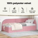 vidaXL Sarokágy keret fejtámlával Rózsaszín 80 cm x 200 cm Bársony