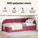 vidaXL Sarokágy keret fejtámlával Bordó 80 cm x 200 cm Bársony