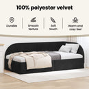 vidaXL Sarokágy keret fejtámlával Fekete 90 cm x 190 cm Bársony