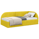 vidaXL Sarokágy keret fejtámlával Sárga 90 cm x 190 cm Bársony