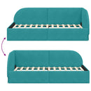 vidaXL Sarokágy keret fejtámlával Türkiz 90 cm x 200 cm Bársony