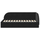 vidaXL Sarokágy keret fejtámlával Fekete 100 cm x 200 cm Bársony