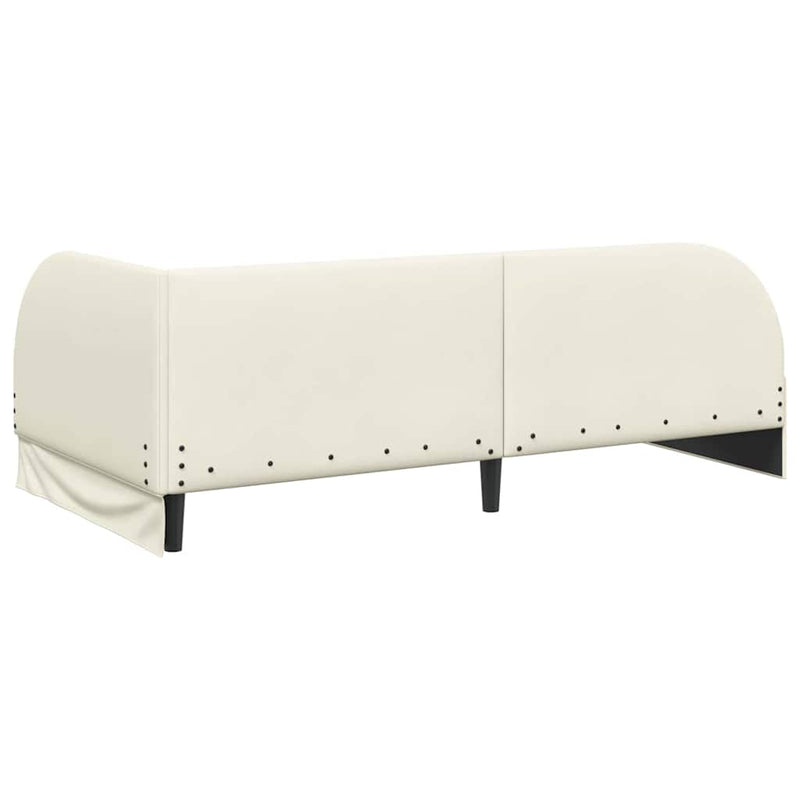 vidaXL Sarokágy keret fejtámlával Krém 100 x 200 cm Bársony