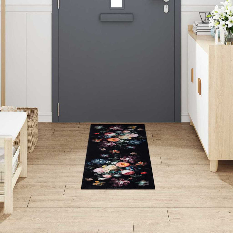 vidaXL Konyhai szőnyeg Virágos Virágok 45 x 150 cm Bársony